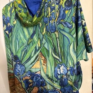 RainCaper Van Gogh Irises Rain Cape Lightweight Cape One Size Reversible